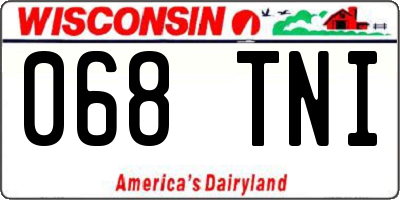 WI license plate 068TNI