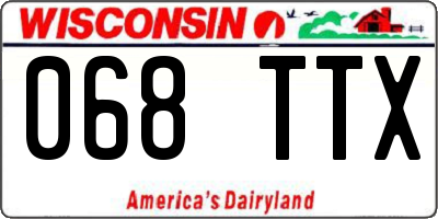 WI license plate 068TTX