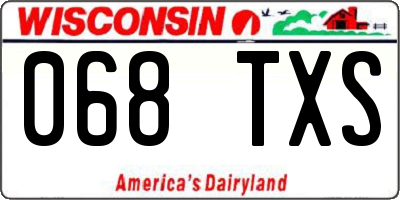 WI license plate 068TXS