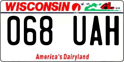 WI license plate 068UAH