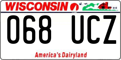 WI license plate 068UCZ