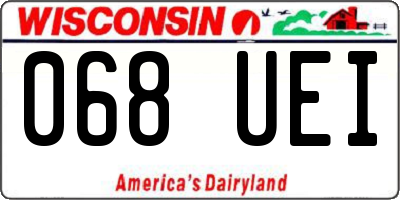 WI license plate 068UEI