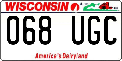 WI license plate 068UGC