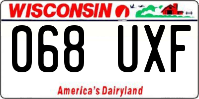 WI license plate 068UXF