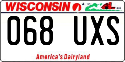 WI license plate 068UXS