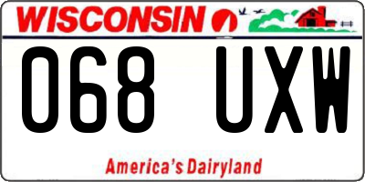 WI license plate 068UXW