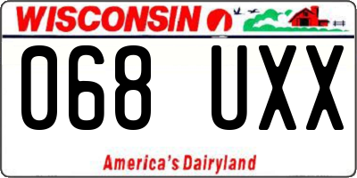WI license plate 068UXX