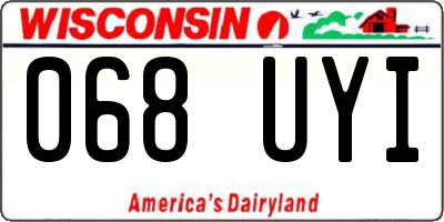 WI license plate 068UYI