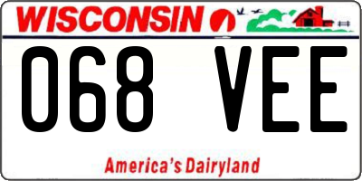 WI license plate 068VEE