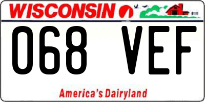 WI license plate 068VEF