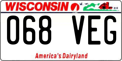 WI license plate 068VEG