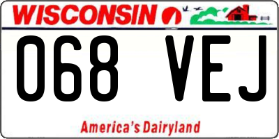 WI license plate 068VEJ