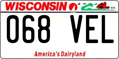 WI license plate 068VEL