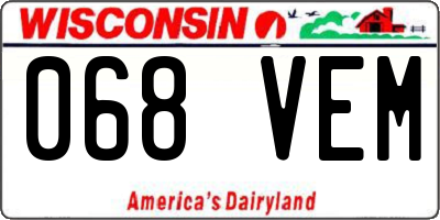 WI license plate 068VEM