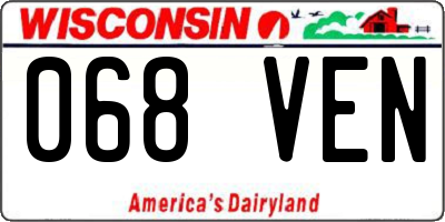 WI license plate 068VEN