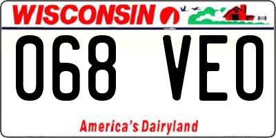 WI license plate 068VEO