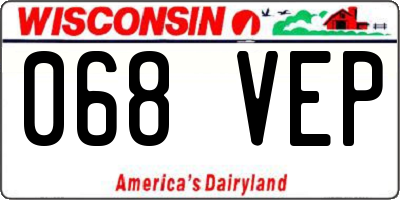 WI license plate 068VEP