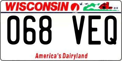 WI license plate 068VEQ