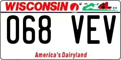 WI license plate 068VEV