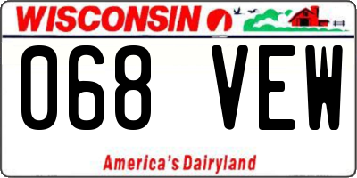 WI license plate 068VEW