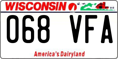 WI license plate 068VFA