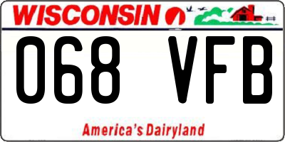 WI license plate 068VFB