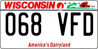 WI license plate 068VFD