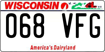 WI license plate 068VFG