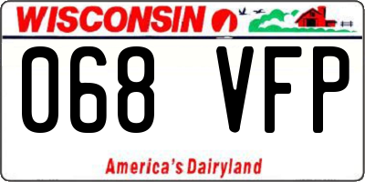 WI license plate 068VFP