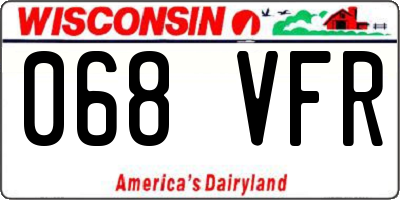 WI license plate 068VFR