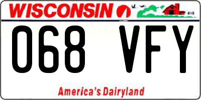 WI license plate 068VFY