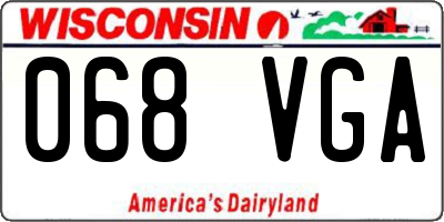 WI license plate 068VGA