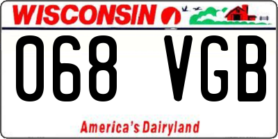WI license plate 068VGB