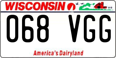 WI license plate 068VGG