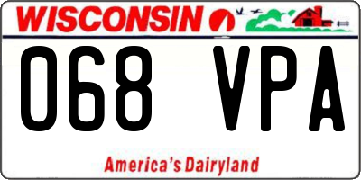 WI license plate 068VPA