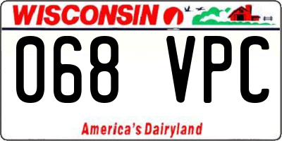 WI license plate 068VPC