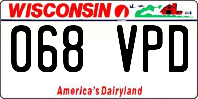 WI license plate 068VPD