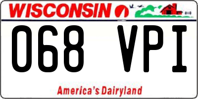 WI license plate 068VPI