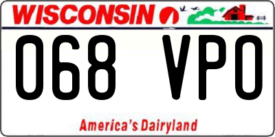WI license plate 068VPO