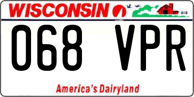 WI license plate 068VPR