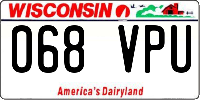 WI license plate 068VPU
