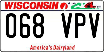 WI license plate 068VPV