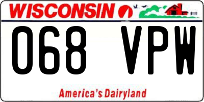 WI license plate 068VPW