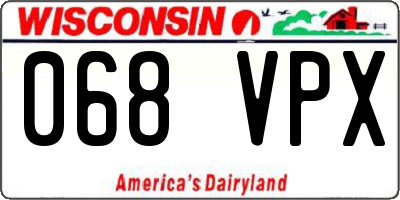 WI license plate 068VPX