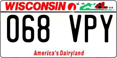 WI license plate 068VPY