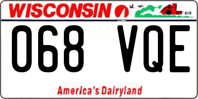 WI license plate 068VQE