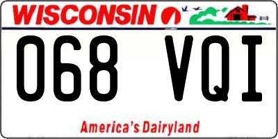 WI license plate 068VQI