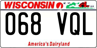 WI license plate 068VQL