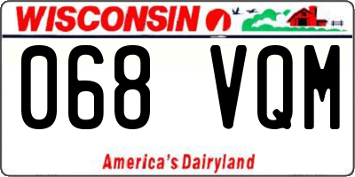 WI license plate 068VQM