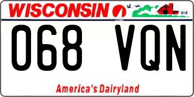 WI license plate 068VQN